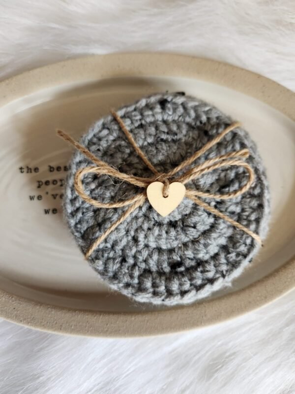 Round Light Gray Coaster - Image 3