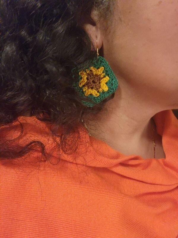 Earrings, Sunflower - Image 6