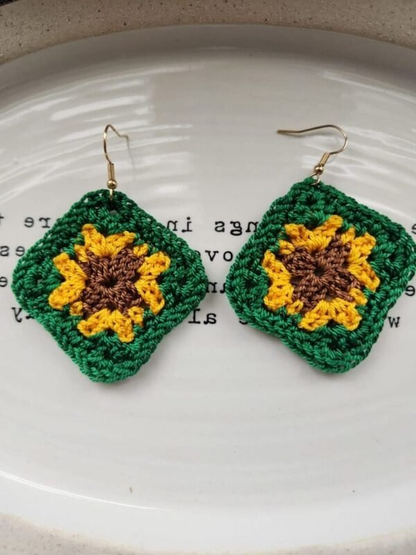 Earrings, Sunflower