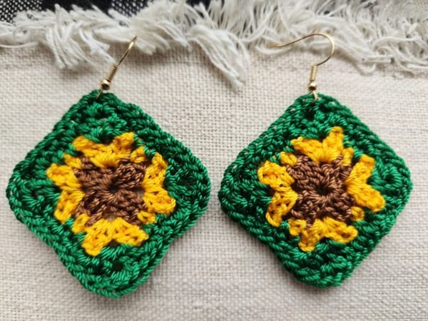 Earrings, Sunflower - Image 4