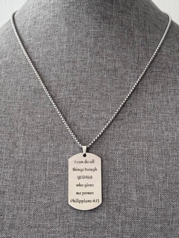 Stainless Steel  Military dog Tag Necklace Pendant - Image 3