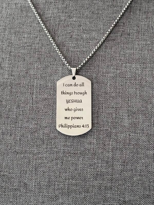 Stainless Steel  Military dog Tag Necklace Pendant - Image 2